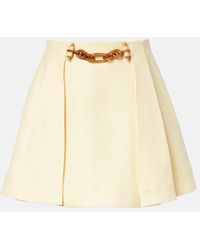 Balmain - Chain-Detail Pleated Miniskirt - Lyst