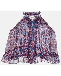 Isabel Marant - Top Fabino in georgette con stampa - Lyst