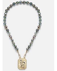 Marie Lichtenberg - Dragon 18Kt Pendant Necklace With Pearl And Rubies - Lyst