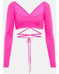 Patou - Cropped Wool And Cashmere Sweater - Lyst