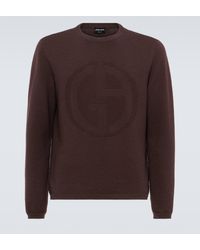 Giorgio Armani - Logo Wool-blend Sweater - Lyst