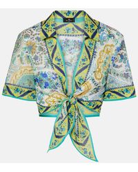 Etro - Floral Cotton Crop Top - Lyst