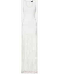 David Koma - Fringed Ribbed-Knit Maxi Dress - Lyst