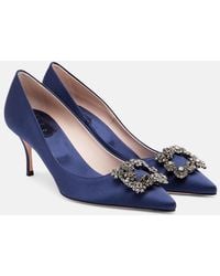 Roger Vivier - Efflorescence 65 Embellished Satin Pumps - Lyst