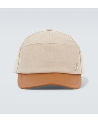 Christian Louboutin - Leather-Trimmed Cotton Baseball Cap - Lyst