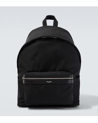 Saint Laurent - City Leather-Trimmed Canvas Backpack - Lyst