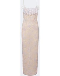 Alessandra Rich - Ruffled Sequined Lace Slip Dress - Lyst