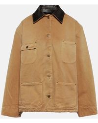 Prada - Oversize-Jacke aus Baumwoll-Canvas - Lyst