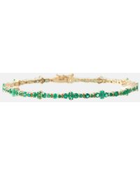 Ileana Makri - Rivulet 18kt Gold Bracelet With Emeralds - Lyst
