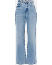 FRAME - Le Jane Ankle High-Rise Straight Jeans - Lyst