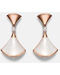 BVLGARI - Diva's Dream 18Kt Rose Drop Earrings With Diamonds And Mother-Of-Pearl - Lyst