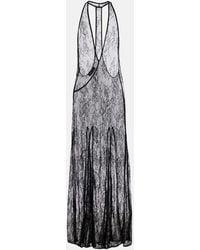 Adriana Degreas - Sheer Open-Back Lace Maxi Dress - Lyst