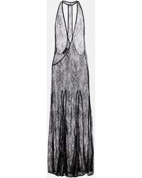 Adriana Degreas - Sheer Open-Back Lace Maxi Dress - Lyst