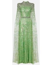 Jenny Packham - Opera Embellished Caped Gown - Lyst