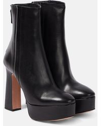 Aquazzura - Groove Leather Platform Ankle Boots - Lyst