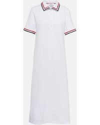 Thom Browne - Vestido Midi De Pique De Algodon - Lyst