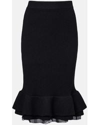 Nina Ricci - Peplum Wool-Blend Midi Skirt - Lyst