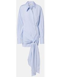 The Attico - Gathered Striped Cotton Shirt Dress - Lyst