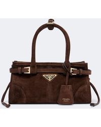 Prada - Bonnie Mini Suede Top-Handle Bag - Lyst