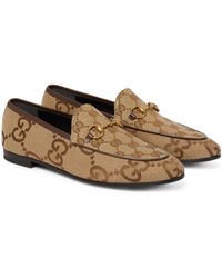 Gucci Jordaan Maxi GG Canvas Loafers - Brown