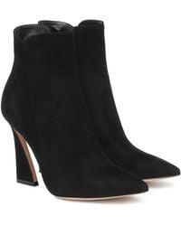 Gianvito Rossi Aura 105 Suede Ankle Boots - Black