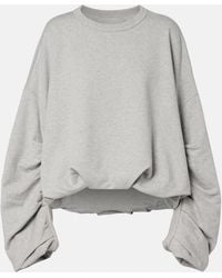 Dries Van Noten - Draped Cotton Jersey Sweatshirt - Lyst