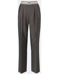 Versace - Wool And Mohair Straight Pants - Lyst