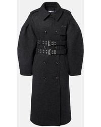 Ganni - Belted Wool And Cashmere-Blend Coat - Lyst