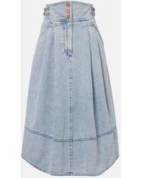 Zimmermann - Wandlerlust Denim Midi Skirt - Lyst