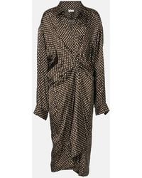 Dries Van Noten - Abito Chemisier Midi Con Stampa - Lyst