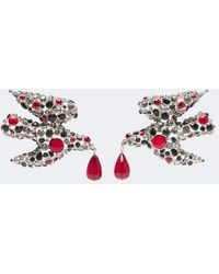 Saint Laurent - Dove Embellished Clip-On Earrings - Lyst
