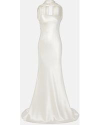 Danielle Frankel - Bridal River Silk And Wool Bustier Gown - Lyst