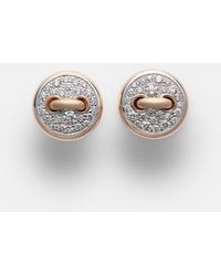 Pomellato - Pom Pom Dot 18Kt Rhodium-Plated Rose Earrings With Diamonds - Lyst