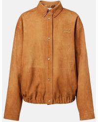 Miu Miu - Suede Blouson Jacket - Lyst