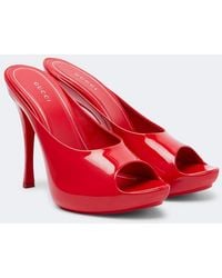 Gucci - Patent Leather Platform Mules - Lyst