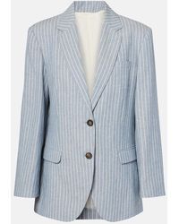 Brunello Cucinelli - Blazer Aus Leinen, Baumwolle Und Hanf - Lyst