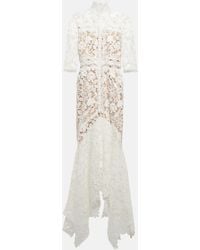 Costarellos Kalissa Floral Lace Gown - White