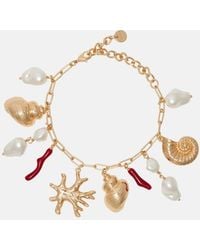 Self-Portrait - Faux Pearl-Embellished Charm Bracelet - Lyst