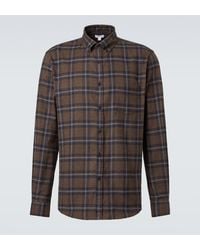 Sunspel - Checked Cotton Flannel Shirt - Lyst