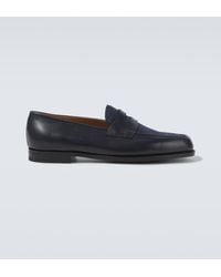 John Lobb - Loafers Lopez Aus Leder Und Denim - Lyst