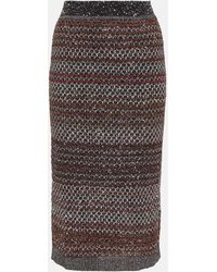 Missoni - Striped Sequined Knitted Pencil Skirt - Lyst