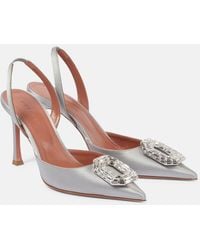 AMINA MUADDI - Camelia 90 Satin Slingback Pumps - Lyst