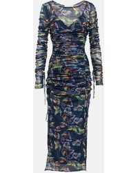 Diane von Furstenberg - Corinne Printed Mesh Midi Dress - Lyst