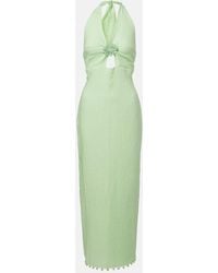 Cala De La Cruz - Orly Halterneck Linen Midi Dress - Lyst