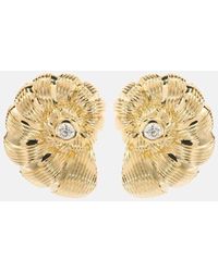 Sydney Evan - Large Nautilus Shell 14kt Gold Earrings With Diamonds - Lyst