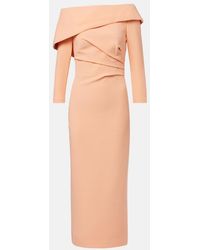 Safiyaa - Off-Shoulder Crepe Midi Dress - Lyst