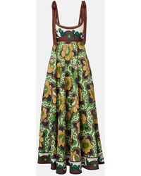 ALÉMAIS - Liana Ballet Printed Linen Midi Dress - Lyst