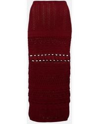 Elie Saab - Cut-Out Knitted Midi Skirt - Lyst