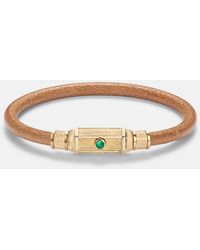 Marie Lichtenberg - Lasso 18Kt And Leather Bracelet With Emeralds - Lyst