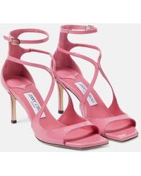 Jimmy Choo - Azia 75 Patent Leather Sandals - Lyst